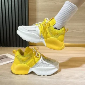 Komkoy Women Fashion Gradient Mesh Breathable Sneakers