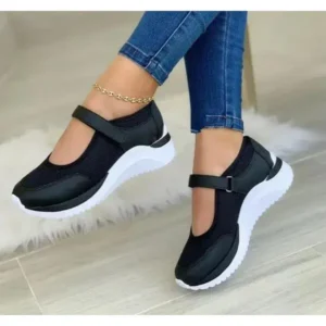 Komkoy Casual Velcro Platform Plus Size Mesh Sneakers