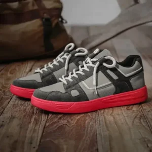 Komkoy Men'S Retro Pu Stitching Sneakers