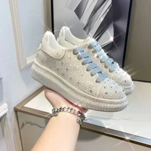 Komkoy Casual Rhinestone Platform Sneakers