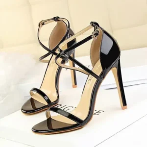 Komkoy Women Fashion Sexy Hollow Cross Stiletto Heel Sandals