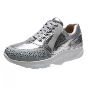 Komkoy Women Fashion Rhinestones Sneakers