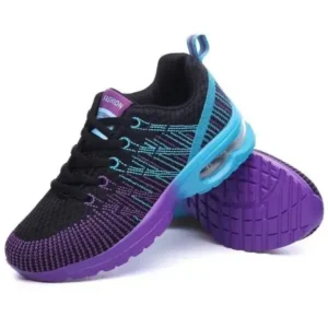 Komkoy Women Fashion Casual Lace Up Design Mesh Breathable Air Cushion Shock Absorbing Sneakers