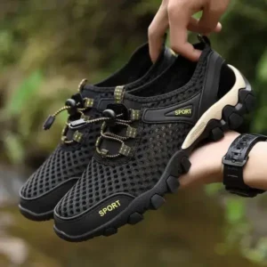 Komkoy Men Fashion Mesh Wear-Resistant Hiking Sneakers