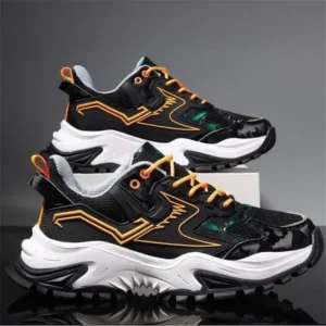 Komkoy Men Spring Autumn Fashion Casual Colorblock Mesh Cloth Breathable Rubber Platform Shoes Sneakers