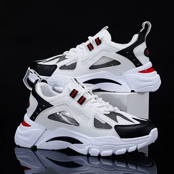 Komkoy Men Spring Autumn Fashion Casual Colorblock Mesh Cloth Breathable Lightweight Rubber Platform Shoes Sneakers