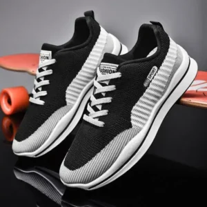 Komkoy Men'S Casual Color-Block Mesh Breathable Soft-Soled Sneakers