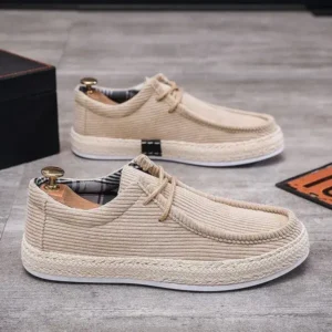 Komkoy Men'S Fashion Breathable Stripe Canvas Shoes