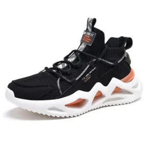 Komkoy Men Spring Autumn Fashion Casual Colorblock Mesh Cloth Breathable Rubber Platform Shoes Sneakers