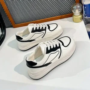 Komkoy Women Fashion Platform Lace-Up Sneakers