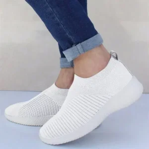 Komkoy Women Fashion Fly Woven Breathable Sneakers