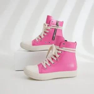 Komkoy Women Fashion Rose Faux Leather High Top Shoes