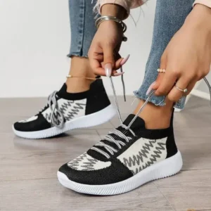 Komkoy Women Fashion Color Block Mesh Platform Sneakers