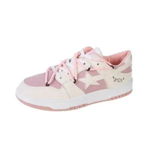 Komkoy Women Fashion Low Top Flat Retro Sneakers