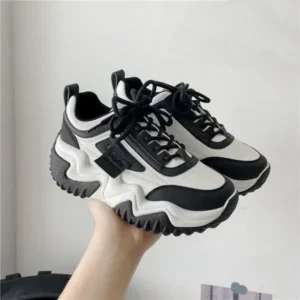 Komkoy Women Fashion Solid Color Platform Casual Sneakers